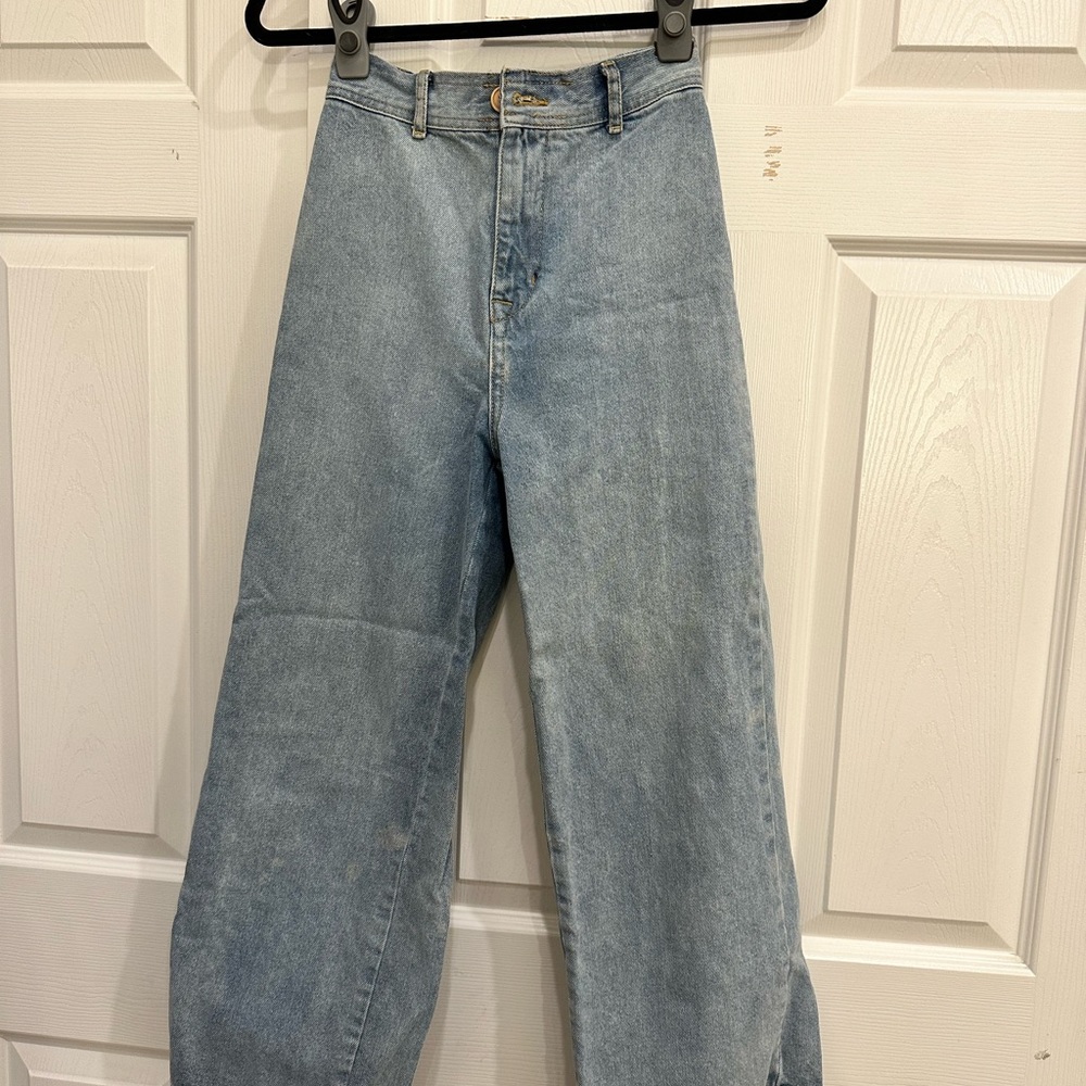 BDG Urban Outfitters High-rise Wide Leg Jeans Light Wash